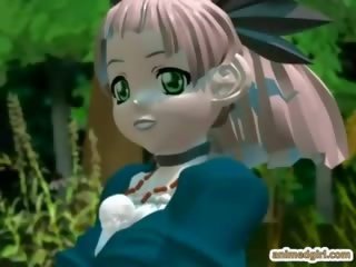 3d manga niñas consigue monstruo follada en la bosque