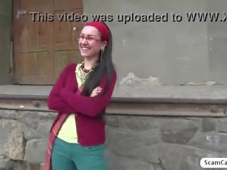Splendid Lulu gets banged by the agent in the public and gets creampied