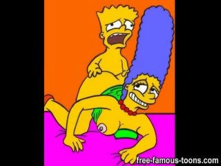 Cachondo bart simpson golpes marge y lisa duro y rápido